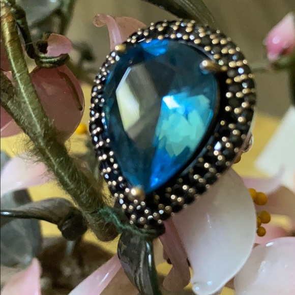 Vintage Jewelry - Vintage 925 aquamarine & spinal ring